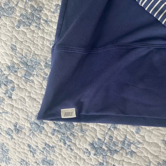 Nike Golf Dry-Fit Quarter Snap Blue Striped Long Sleeve Top Size Large - Picture 5 of 9